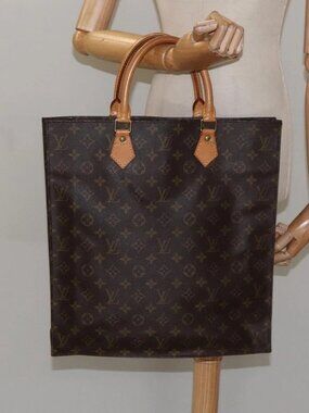 LOUIS VUITTON Monogram Sac Plat Hand Bag M51140 LV Auth ep7390